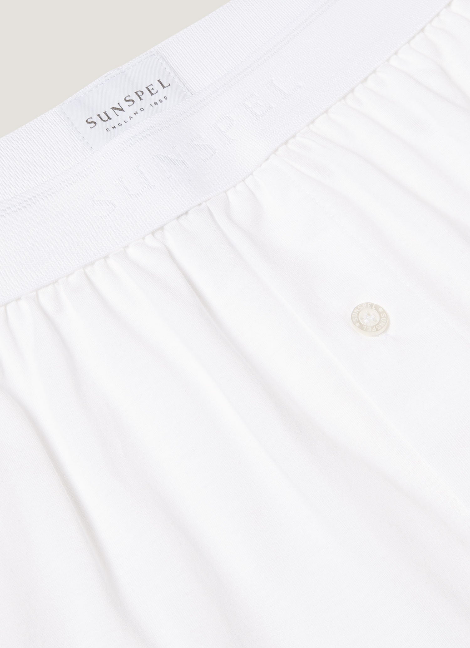 スーパーファインコットンワンボタンボクサーショーツ（White）| Sunspel