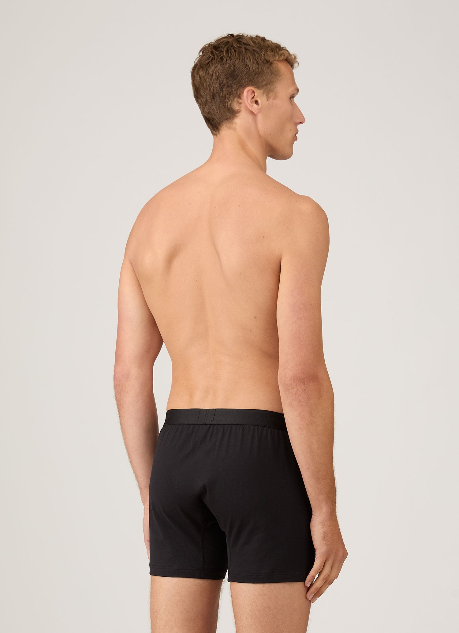 スーパーファインコットン ツーボタン ボクサーブリーフ（Black）| Sunspel