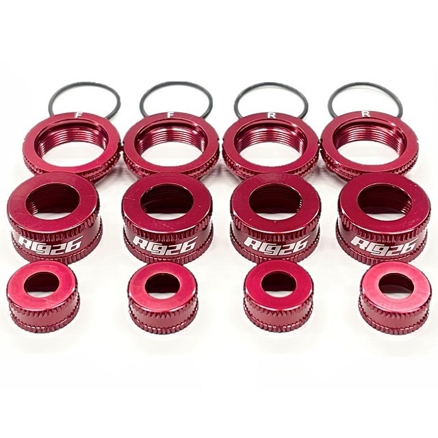 ダンパーカラーチェンジキット タミヤTRFダンパー用 レッド [KN-TO02RD