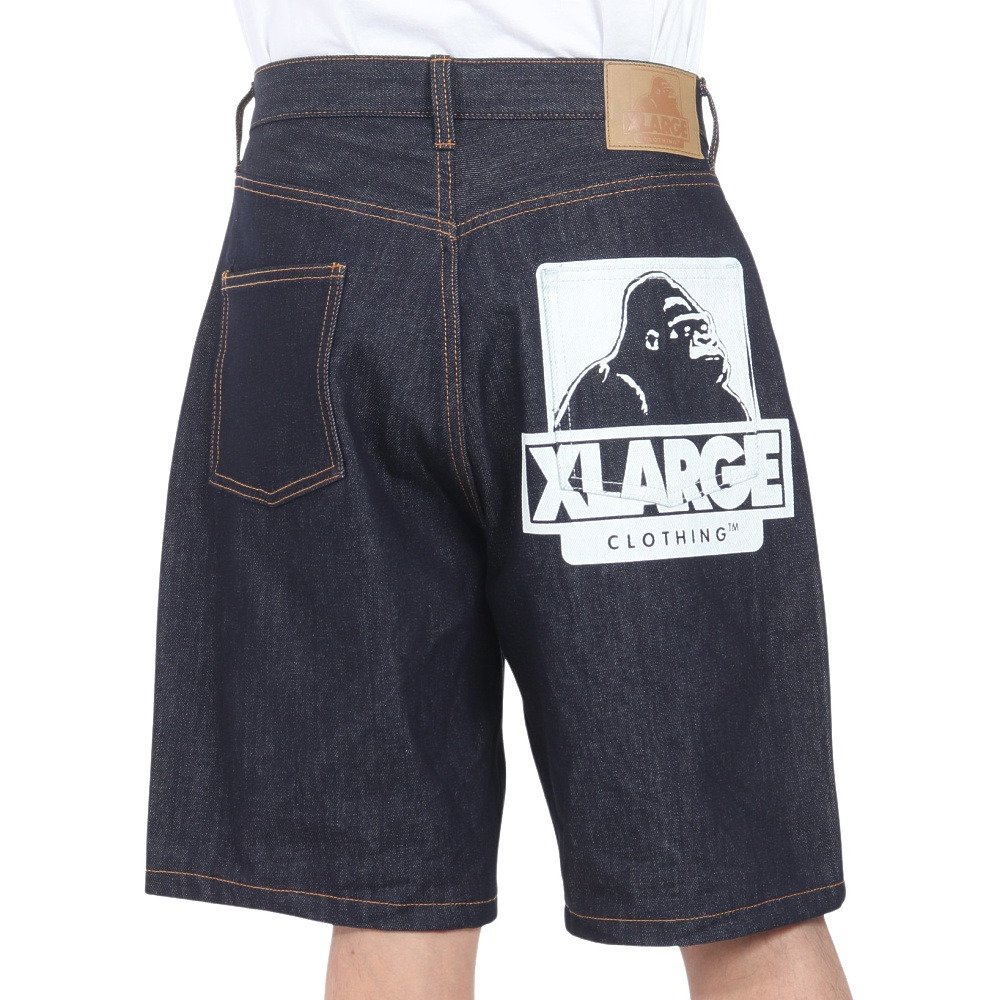 XLARGE フレイム 炎 デニム ハーフパンツ XLARGE フレイム 炎 デニム