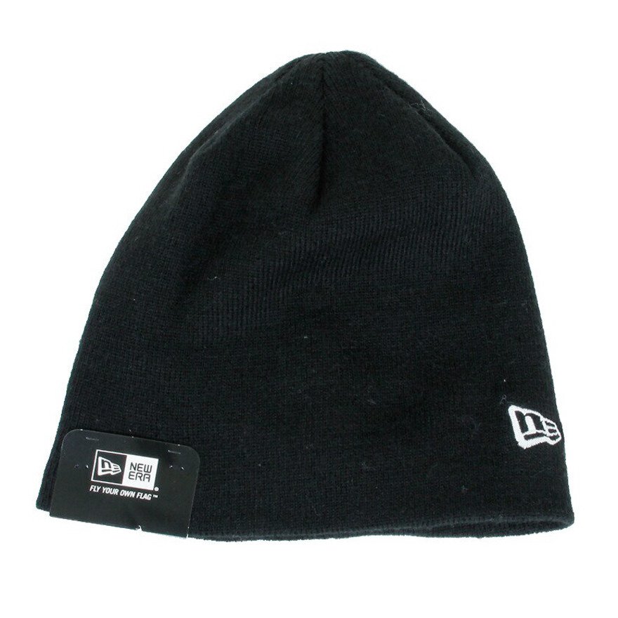 ニューエラ（NEW ERA）（メンズ）ニット帽 防寒 BASIC BEANIE BLK/SWH