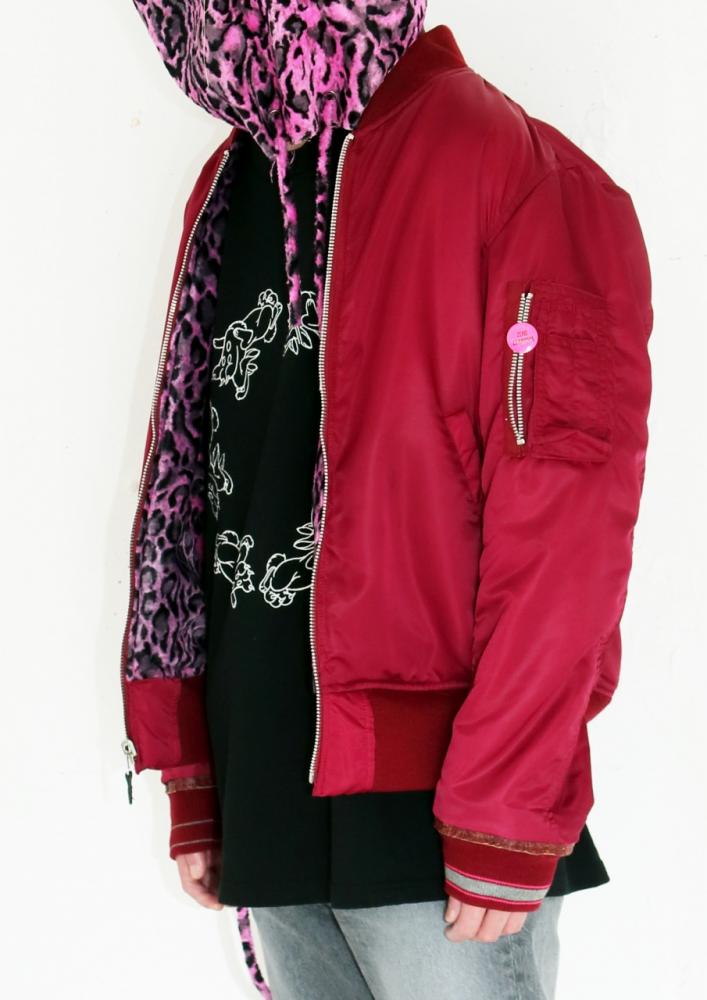 SURPRISE(サプライズ) / REVERSIBLE MA-1 *ワイン×ピンク系ヒョウ柄*