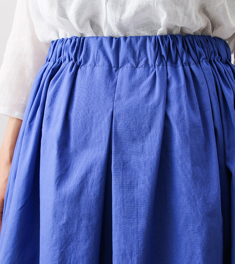 寸法図【NO.303】中心タックのゴムギャザースカート＜スゴラク＞ [M便