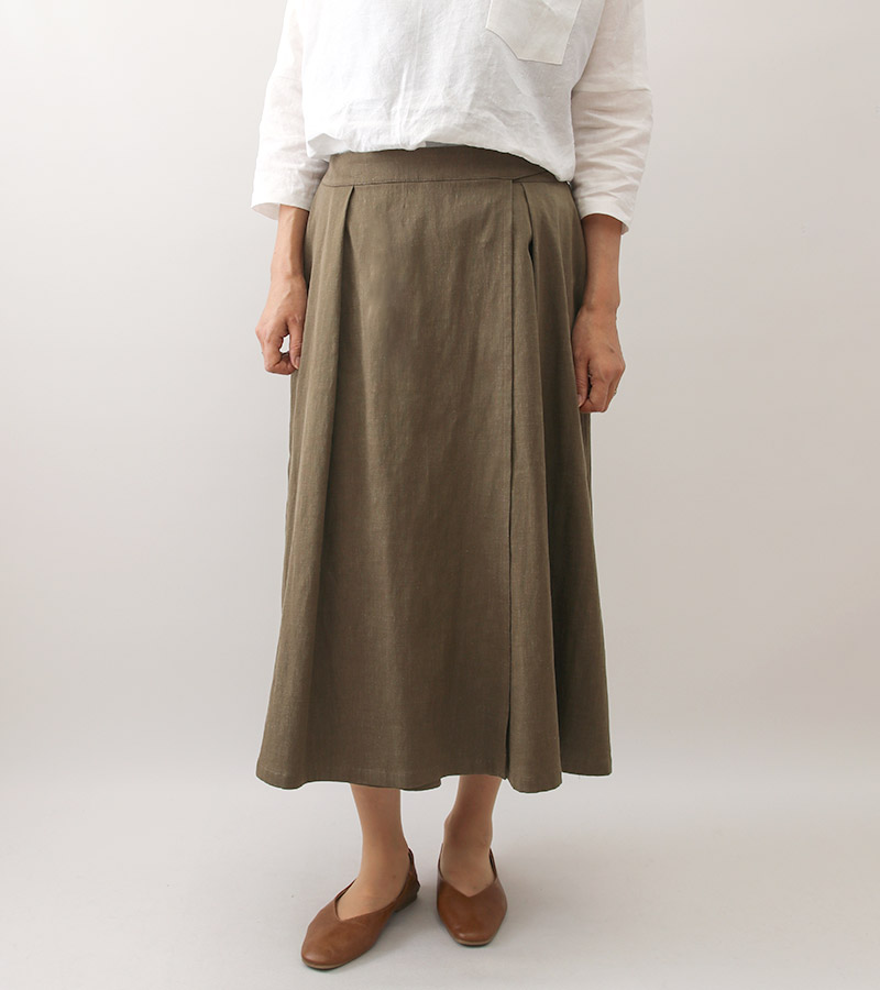 寸法図【NO.426】オーバー布付き後ウエストゴムのキュロットパンツ [M