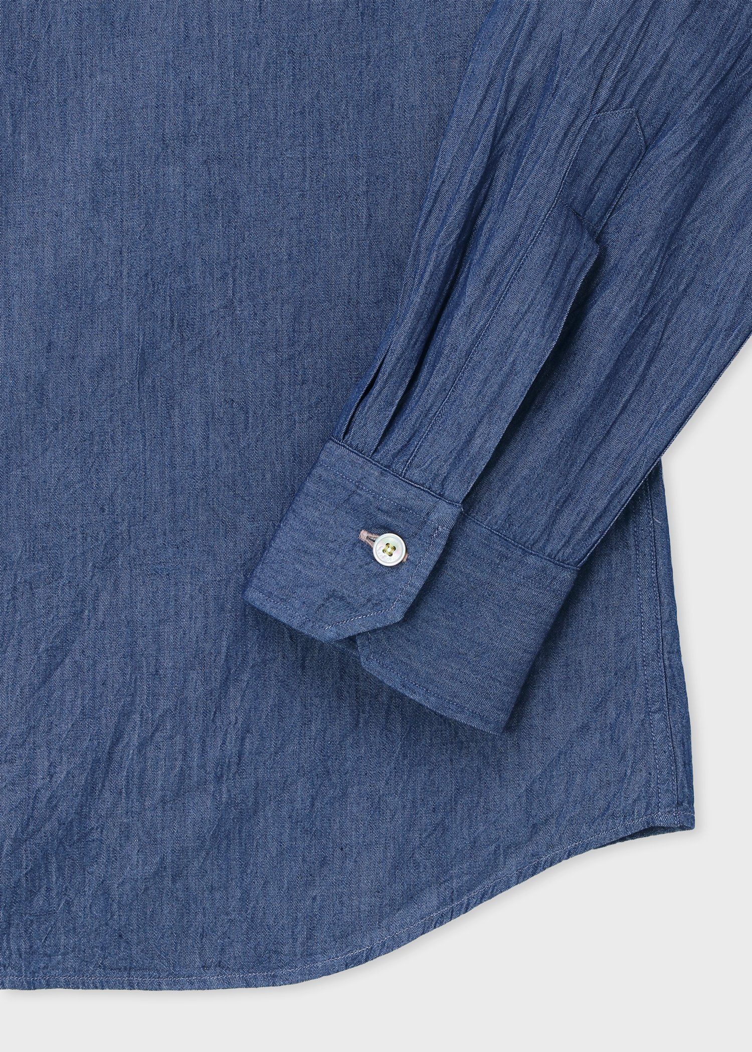 アーティストストライプ エンブロイダリー インディゴシャツ ｜ポール