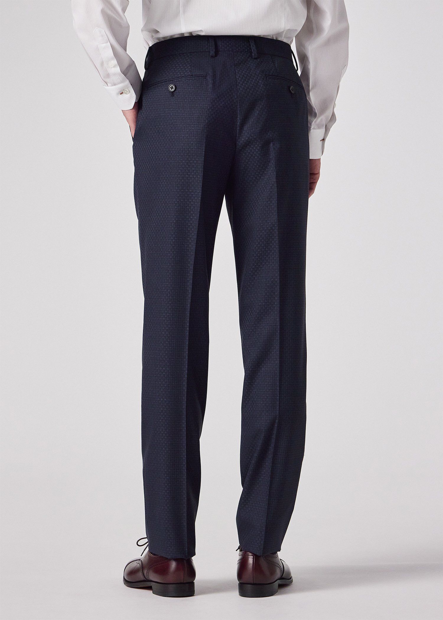 テクスチャードチェック シングル2B スーツ（ネイビー） ｜ポール・スミス