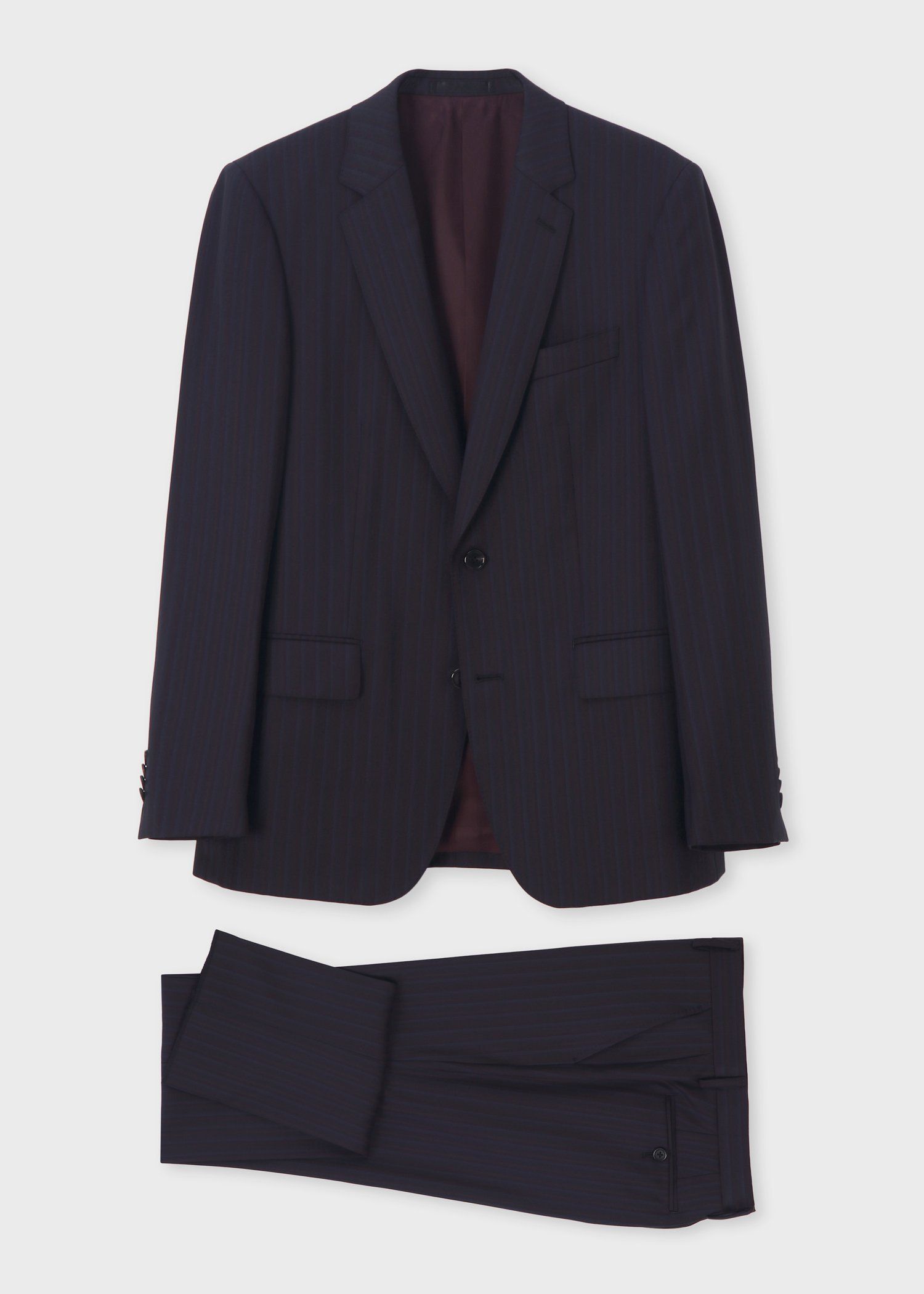 ポールスミス スーツ 上下セットアップ Lサイズ ストライプ 4ボタン