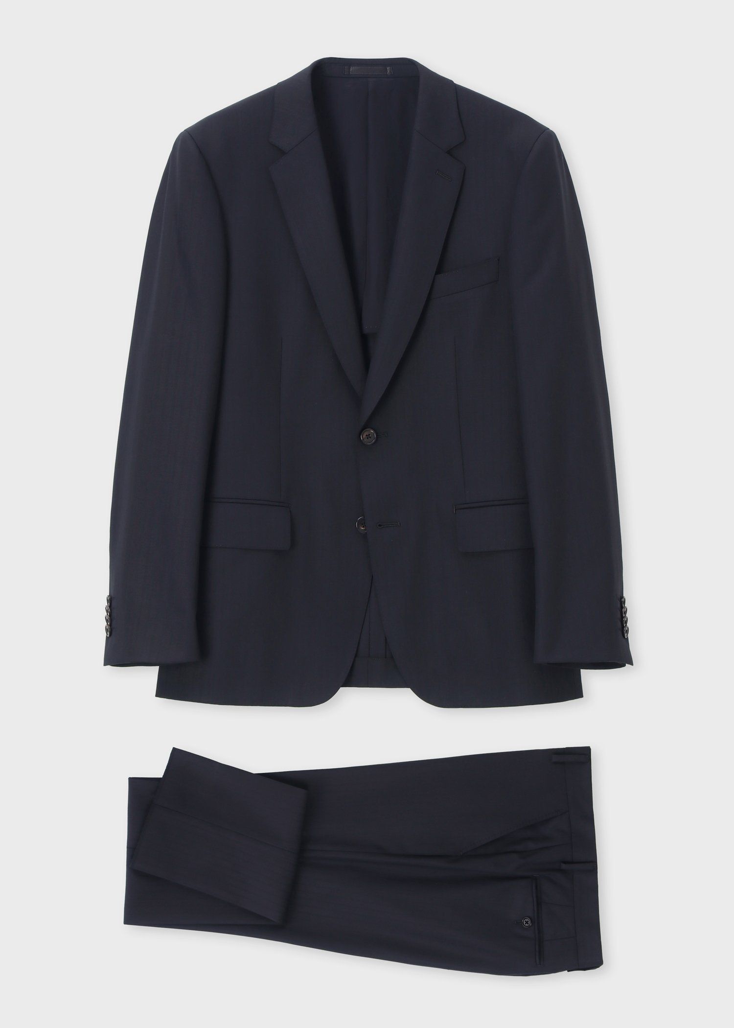 ストレッチシャドーストライプ シングル2Bスーツ（ネイビー） ｜ポール