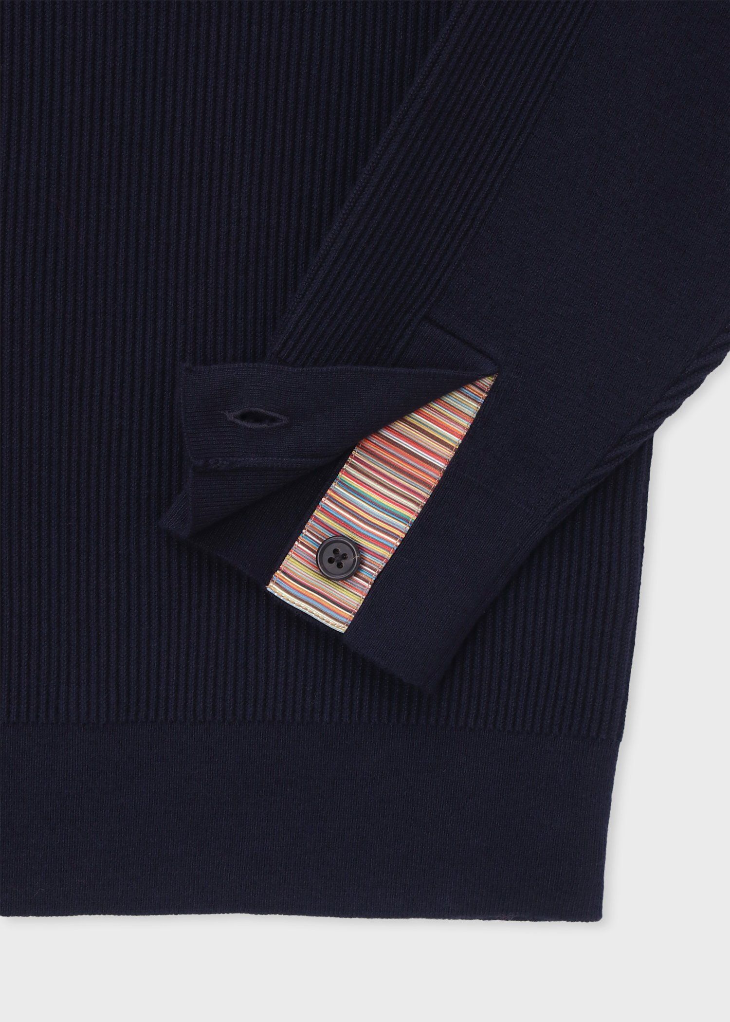 シグネチャーストライプテープ ハーフジップニット（ネイビー