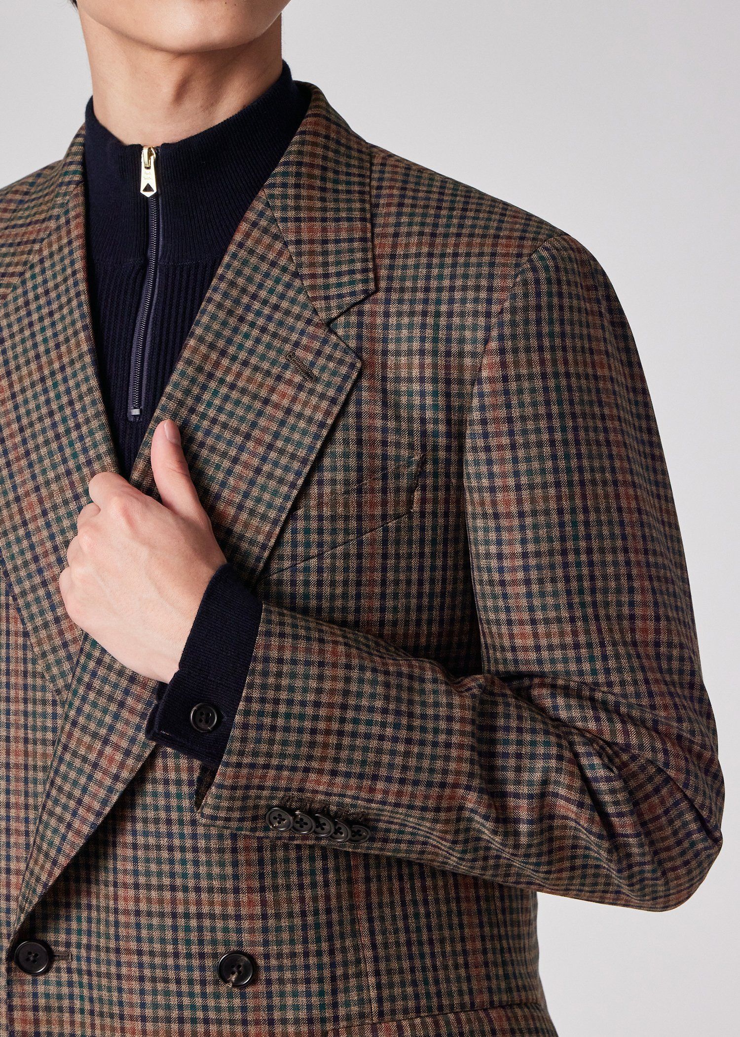 クラシックガンクラブチェック 2Bダブルブレストジャケット ｜ポール