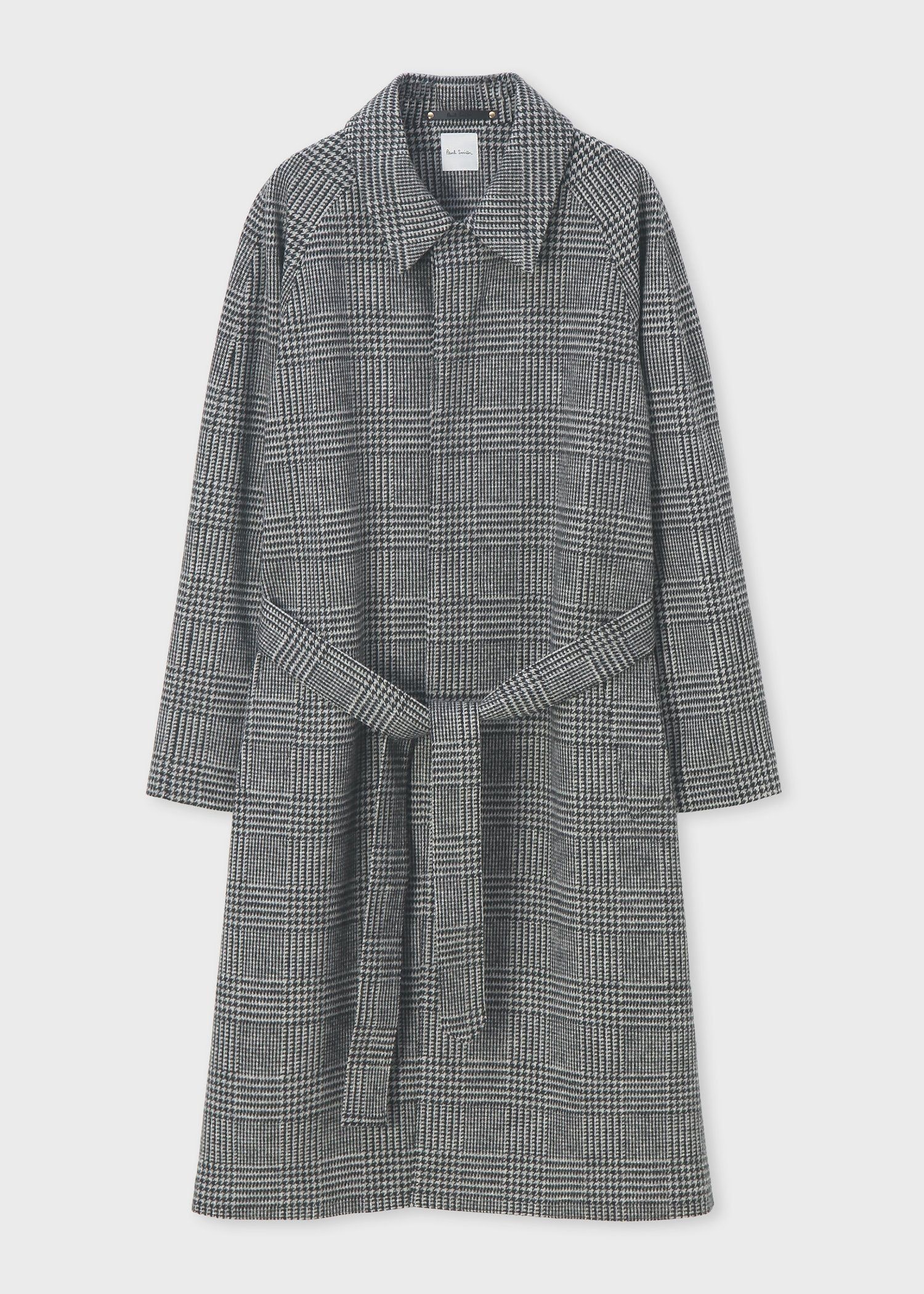 ウールニット グレンチェック ステンカラーコート ｜ポール・スミス