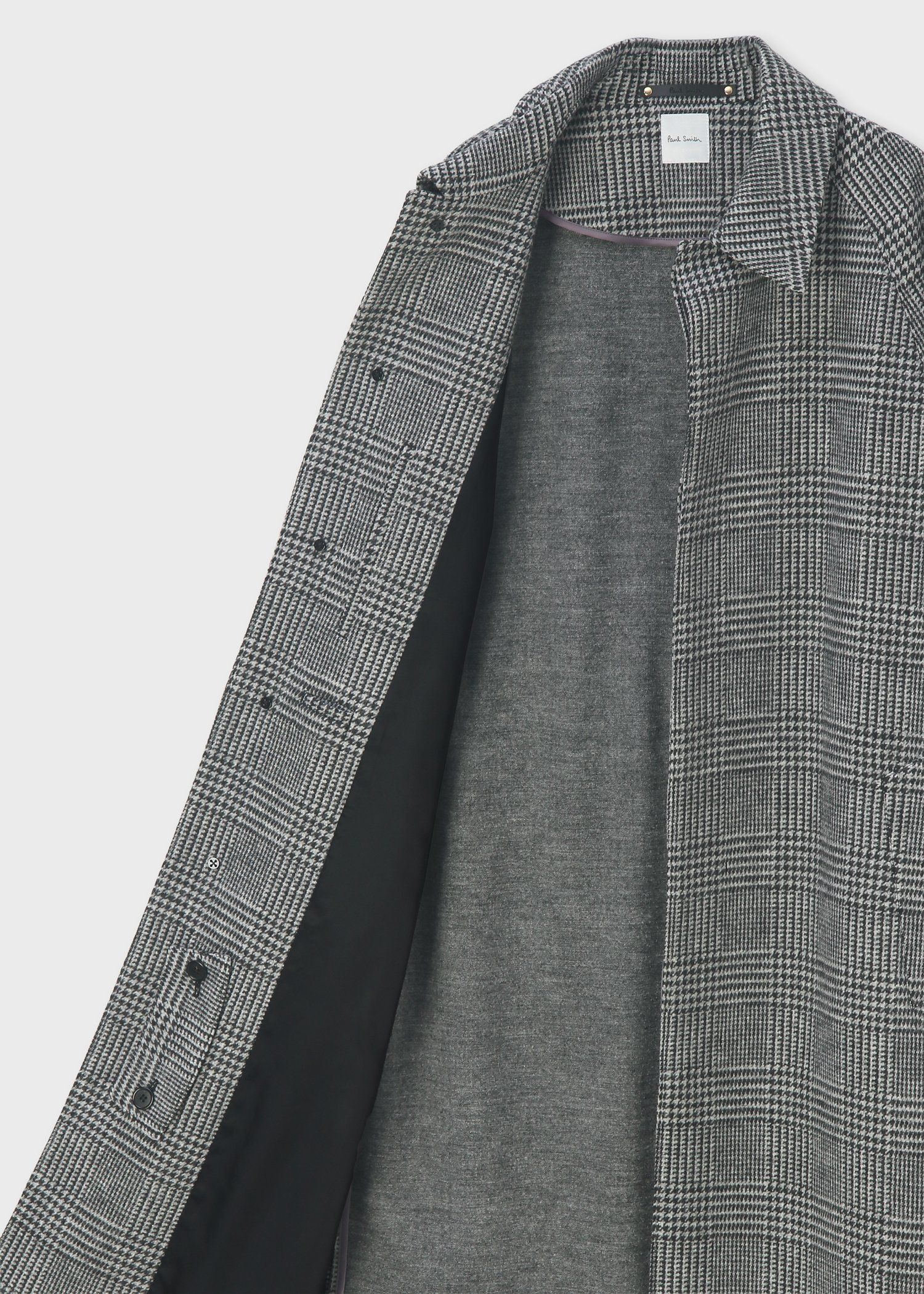 ウールニット グレンチェック ステンカラーコート ｜ポール・スミス