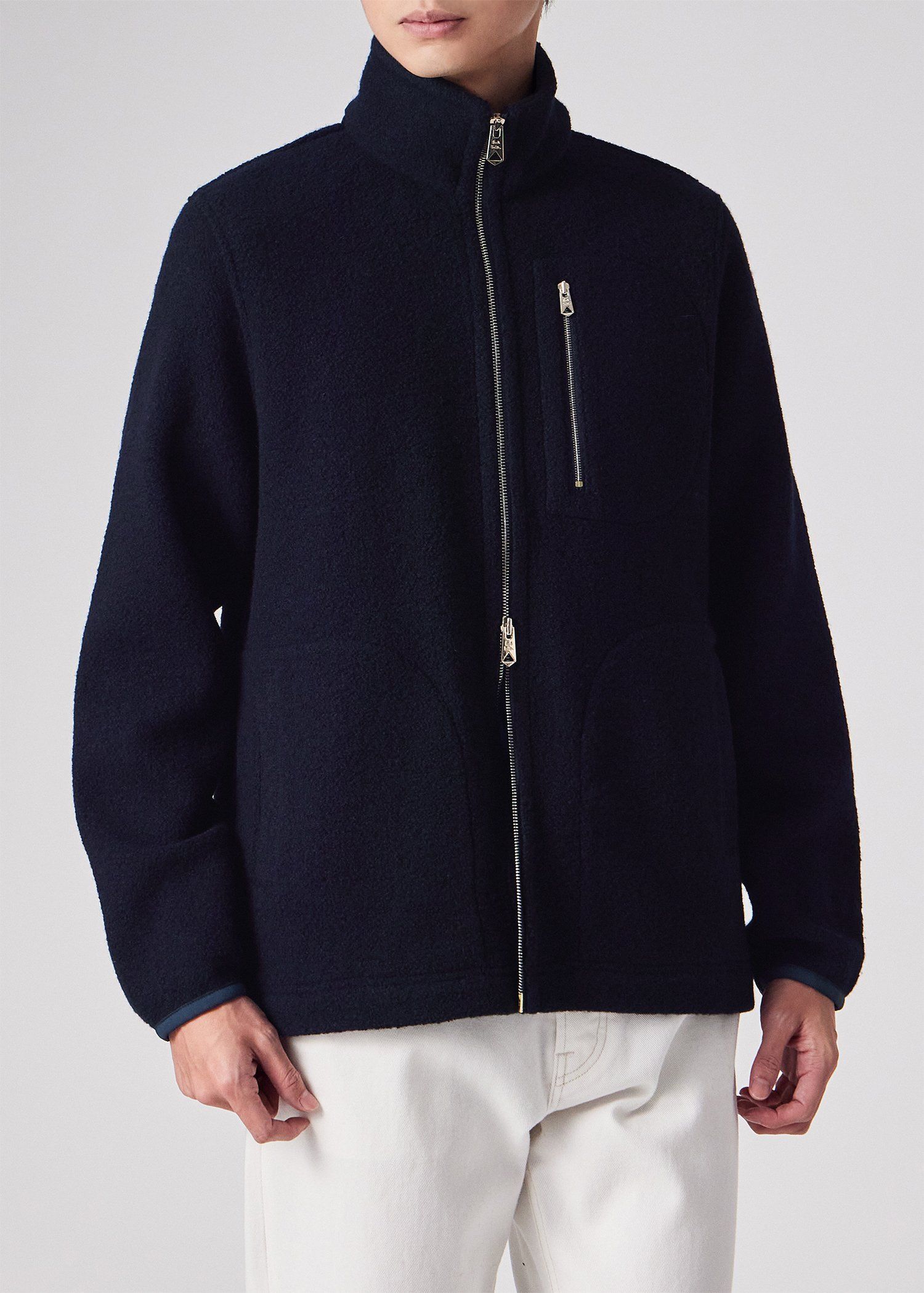 ボアフリース ジップアップブルゾン（ネイビー） ｜ポール・スミス