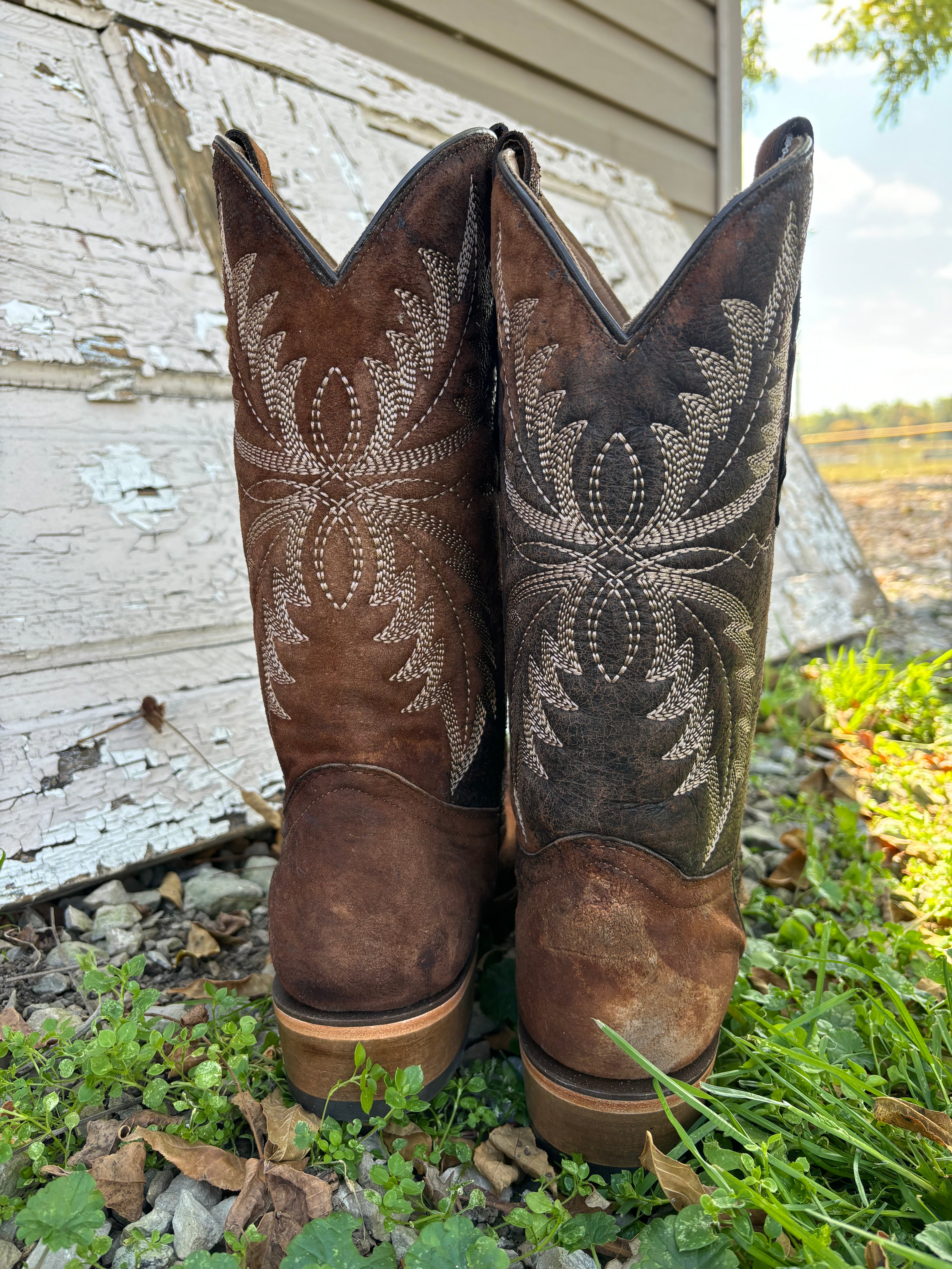 Corral Men's Chocolate Brown Lamb Leather Narrow Square Toe Cowboy
