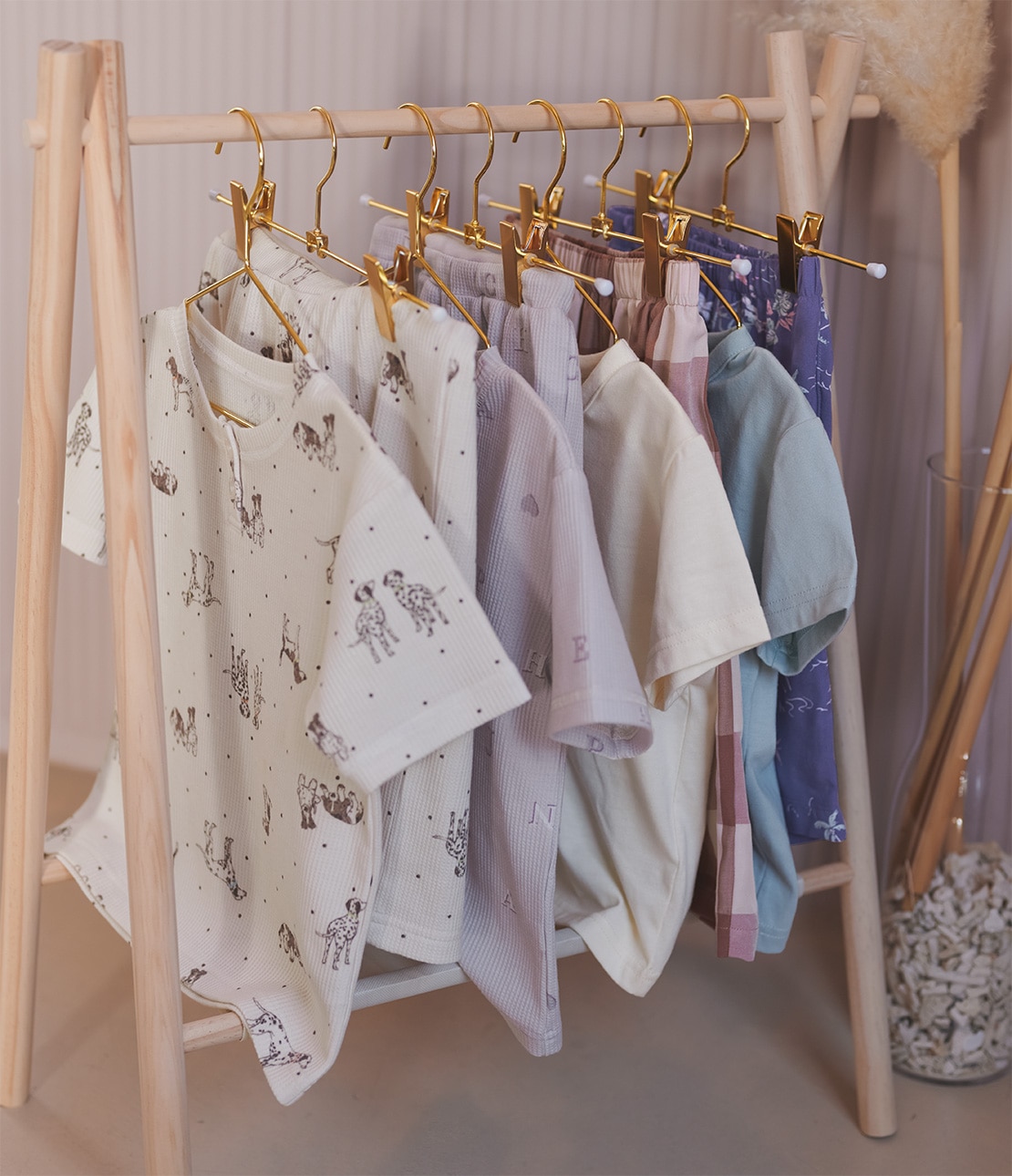 キッズサーマルHARAマキ半袖パジャマ(100 ドッグアイボリー