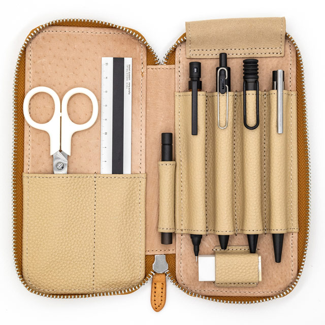 ラダイト ラウンドジップペンケース カフェラテ 入手困難】ラダイト