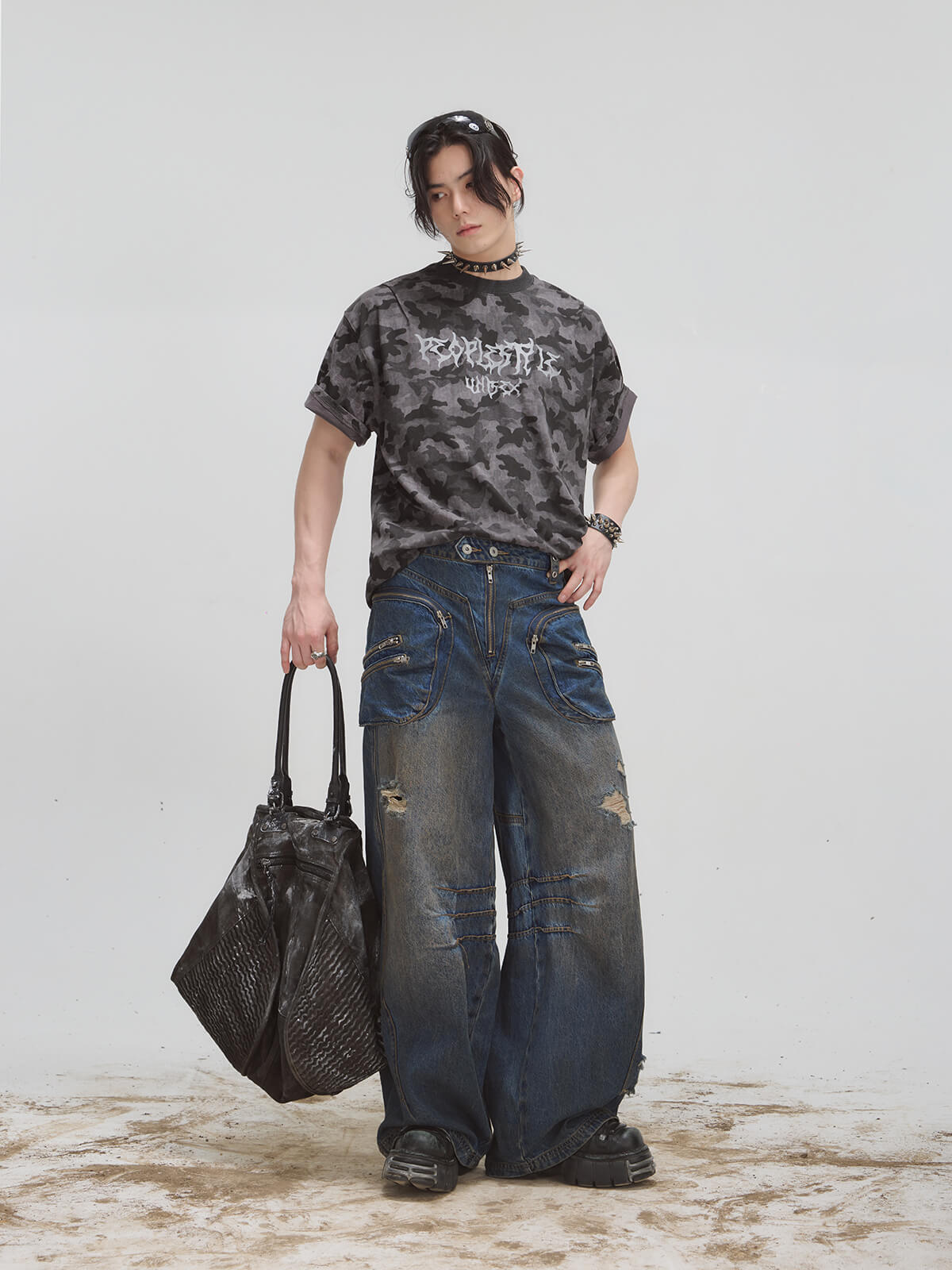 Peoplesense Punk Vintage Dirty Dyed Tote Bag（Limited） – peoplesense