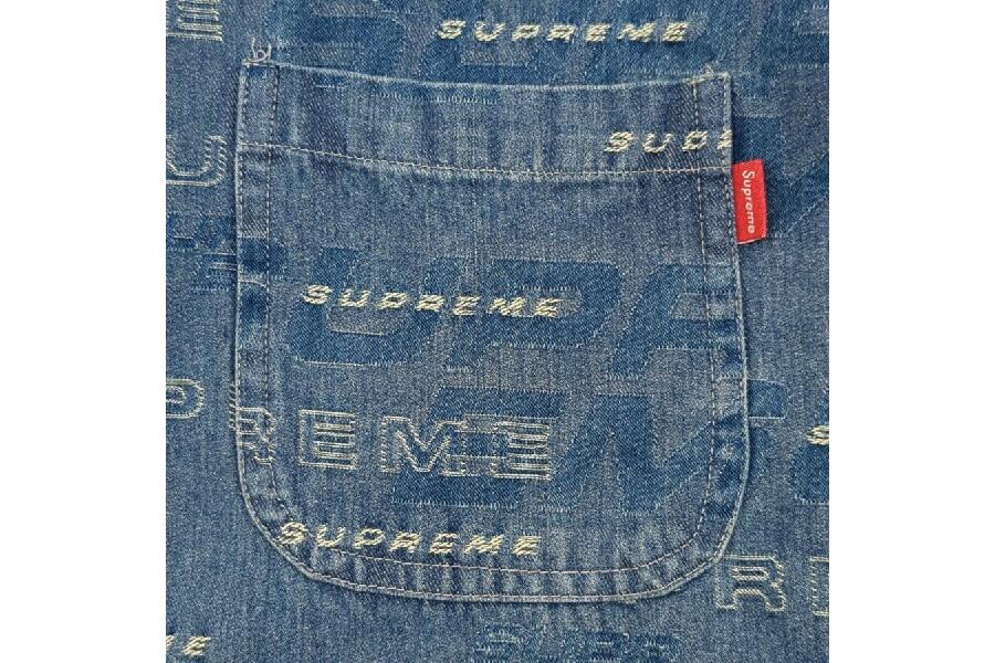 シュプリーム デニムシャツ ブルー サイズ L 19AW dimensions logo