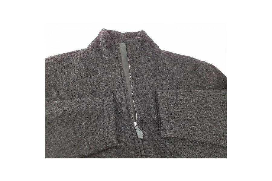 エルメス ヤク ウール レザーパーツ ダブルジップアップ ニット