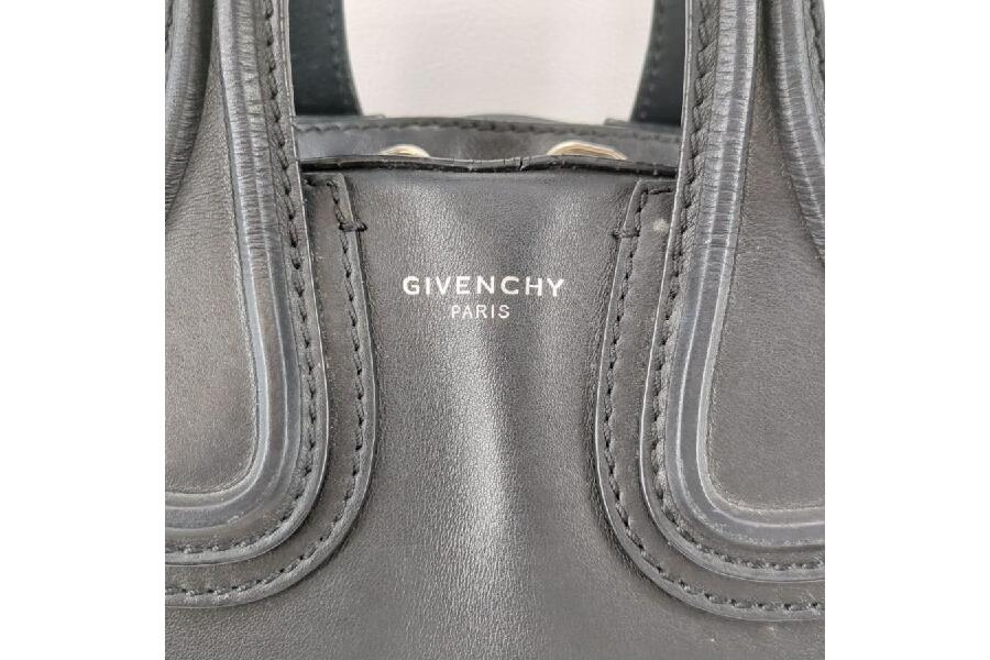 ハンドバッグ ジバンシィ ナイチンゲール ブラック レザー スタッズ