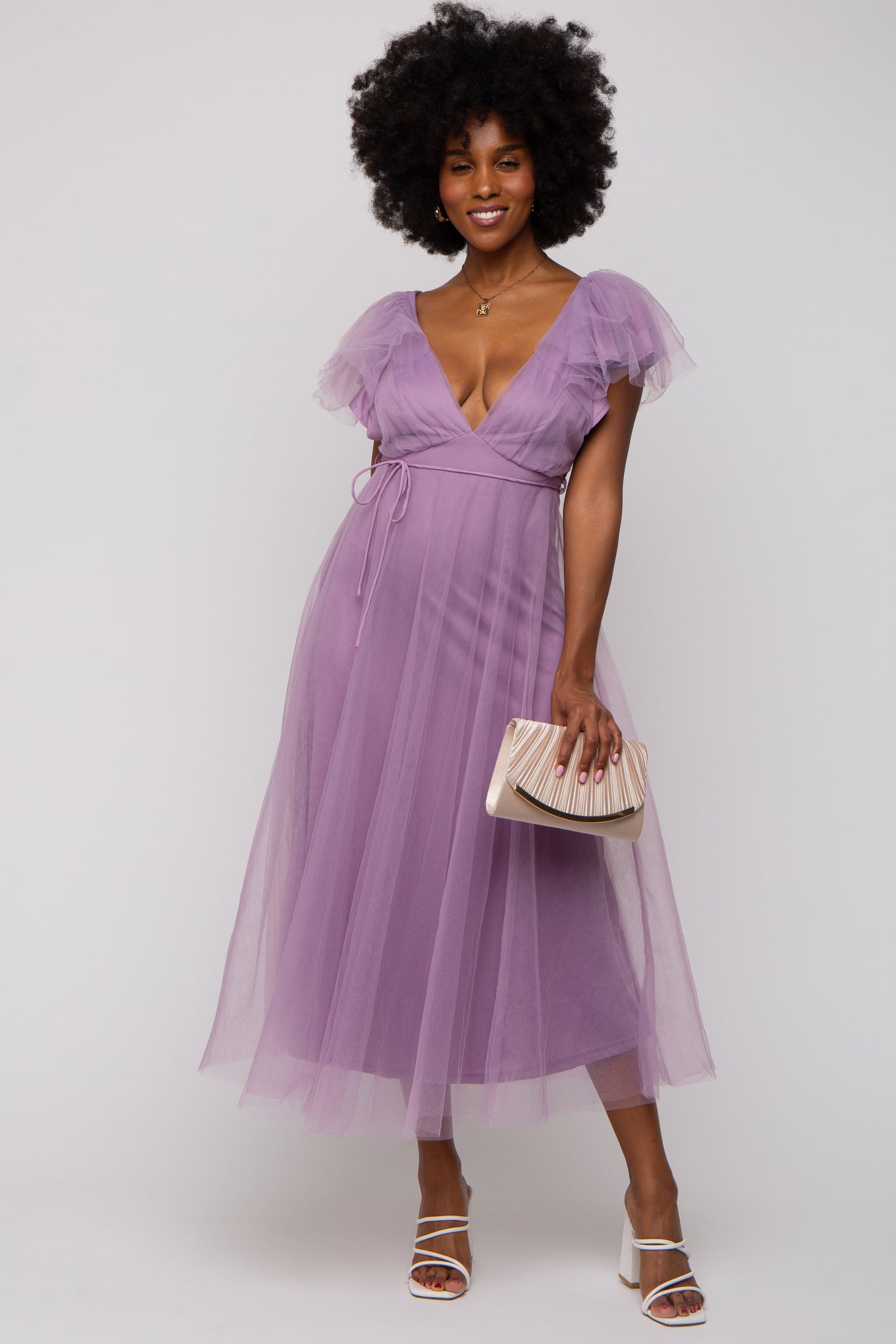 AMERI TULLE SLEEVE DRESS