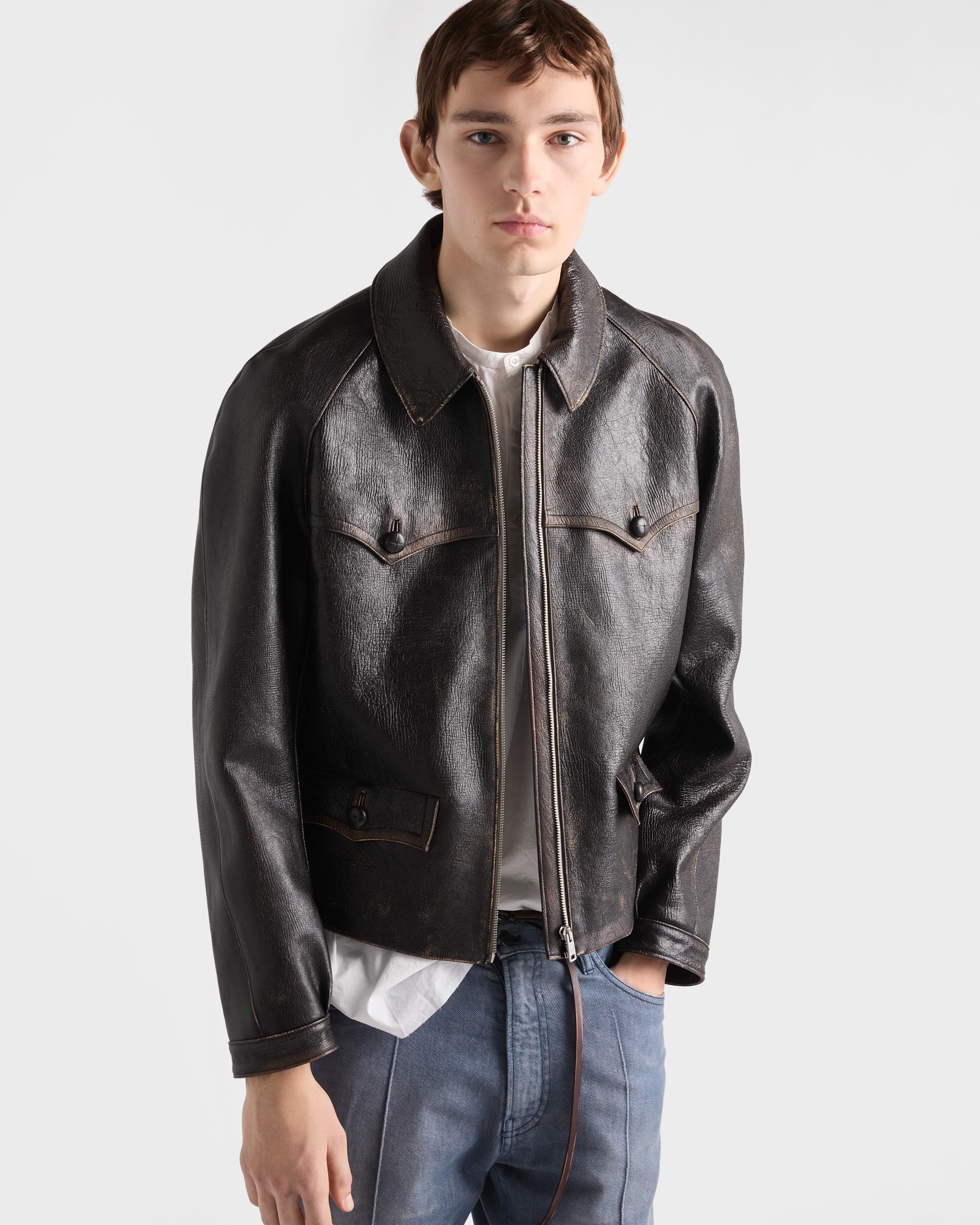 Black Nappa Leather Jacket | PRADA