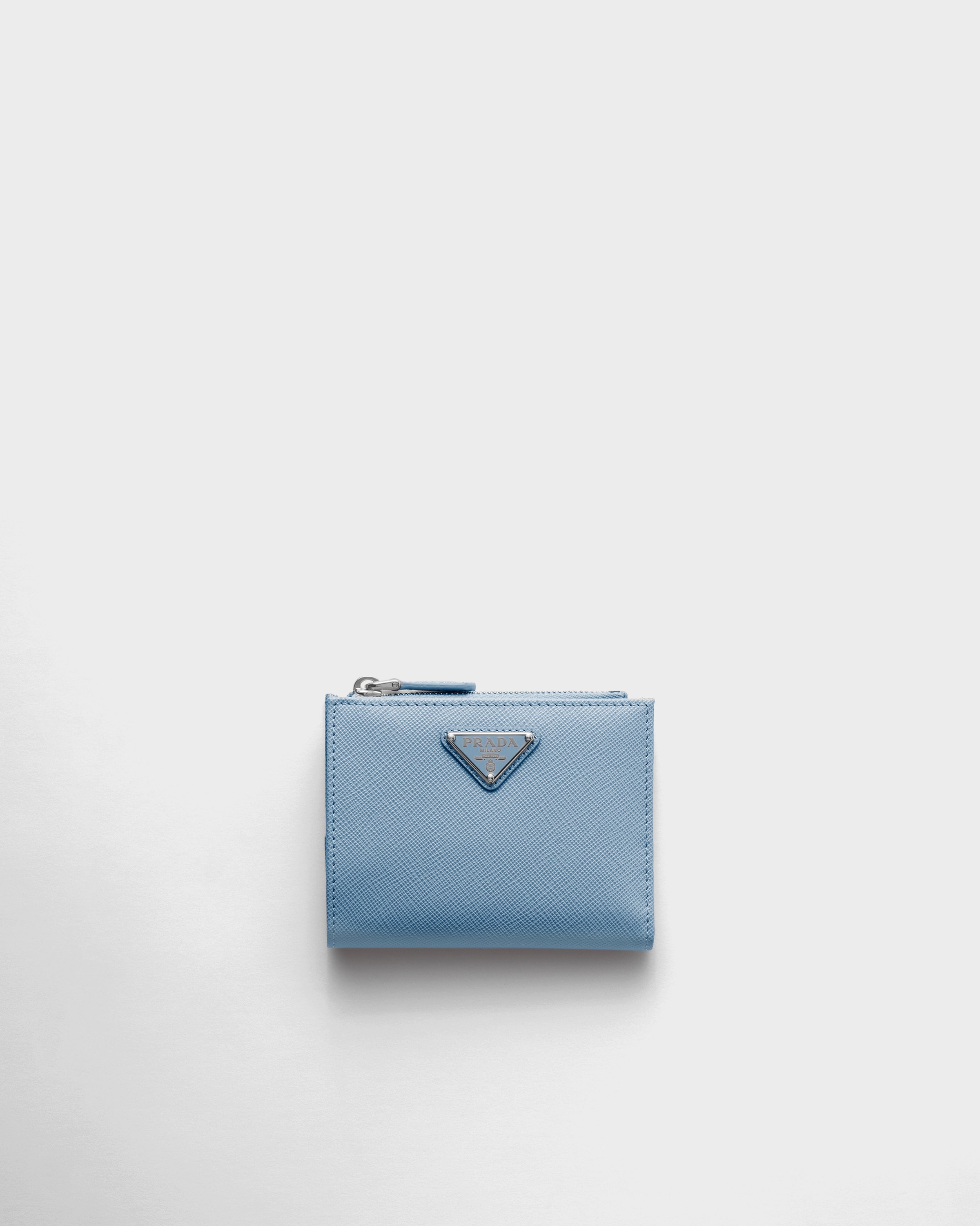 Astral Blue Small Saffiano Leather Wallet | PRADA