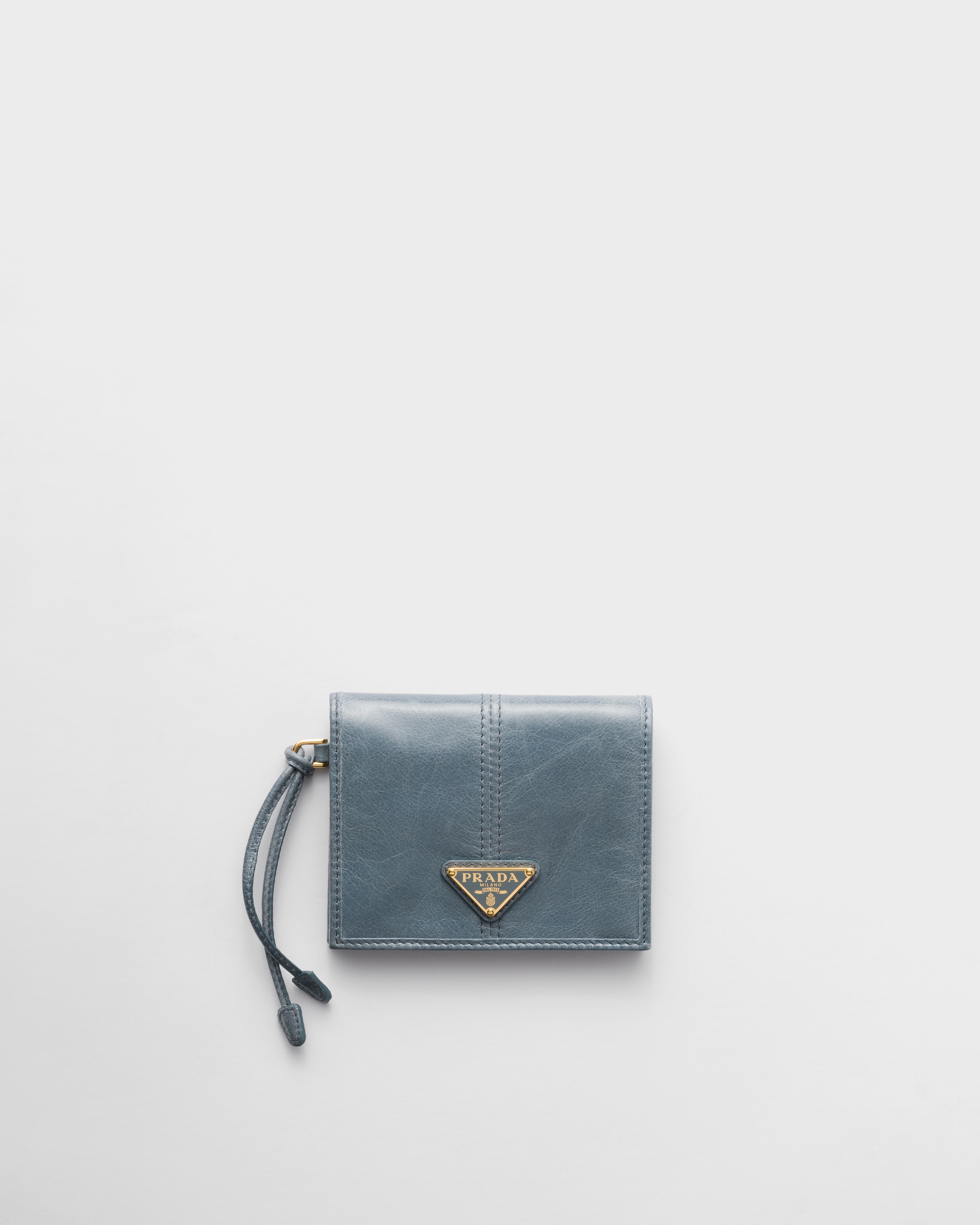 Aviator Blue Small Leather Wallet | PRADA