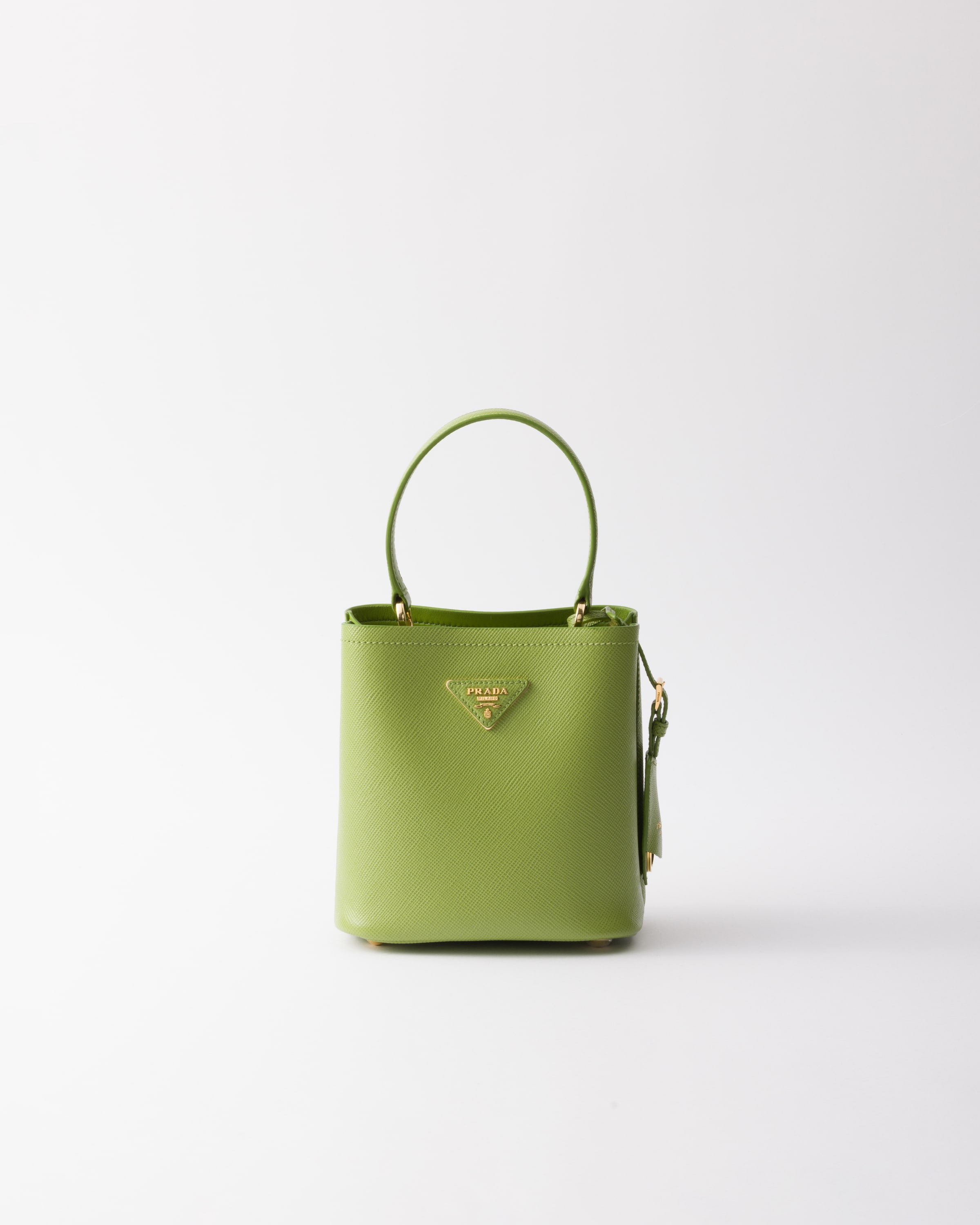 Lawn Green Prada Panier Mini Saffiano Leather Bag | PRADA