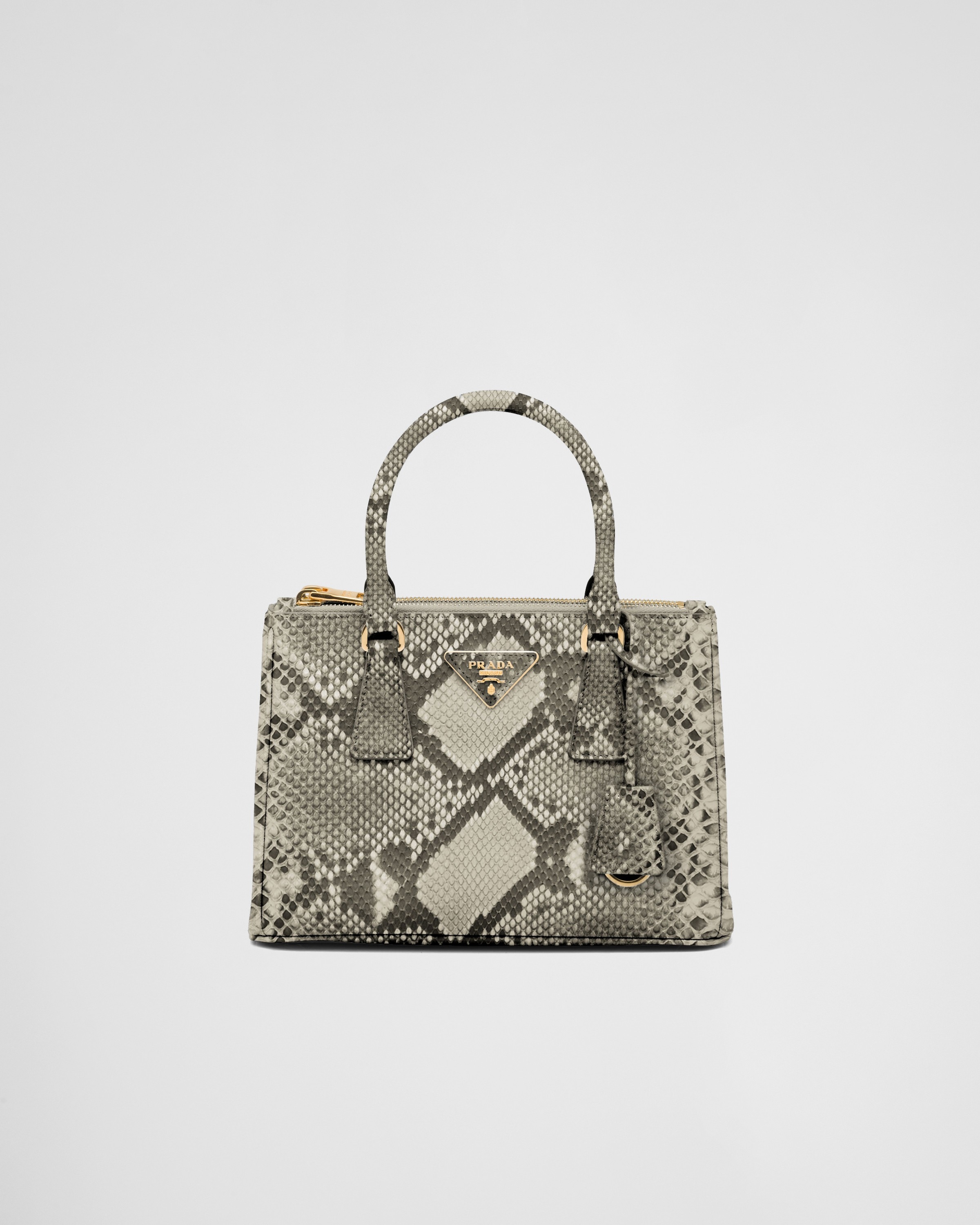 Rock Gray Prada Galleria Small Python Leather Bag | PRADA