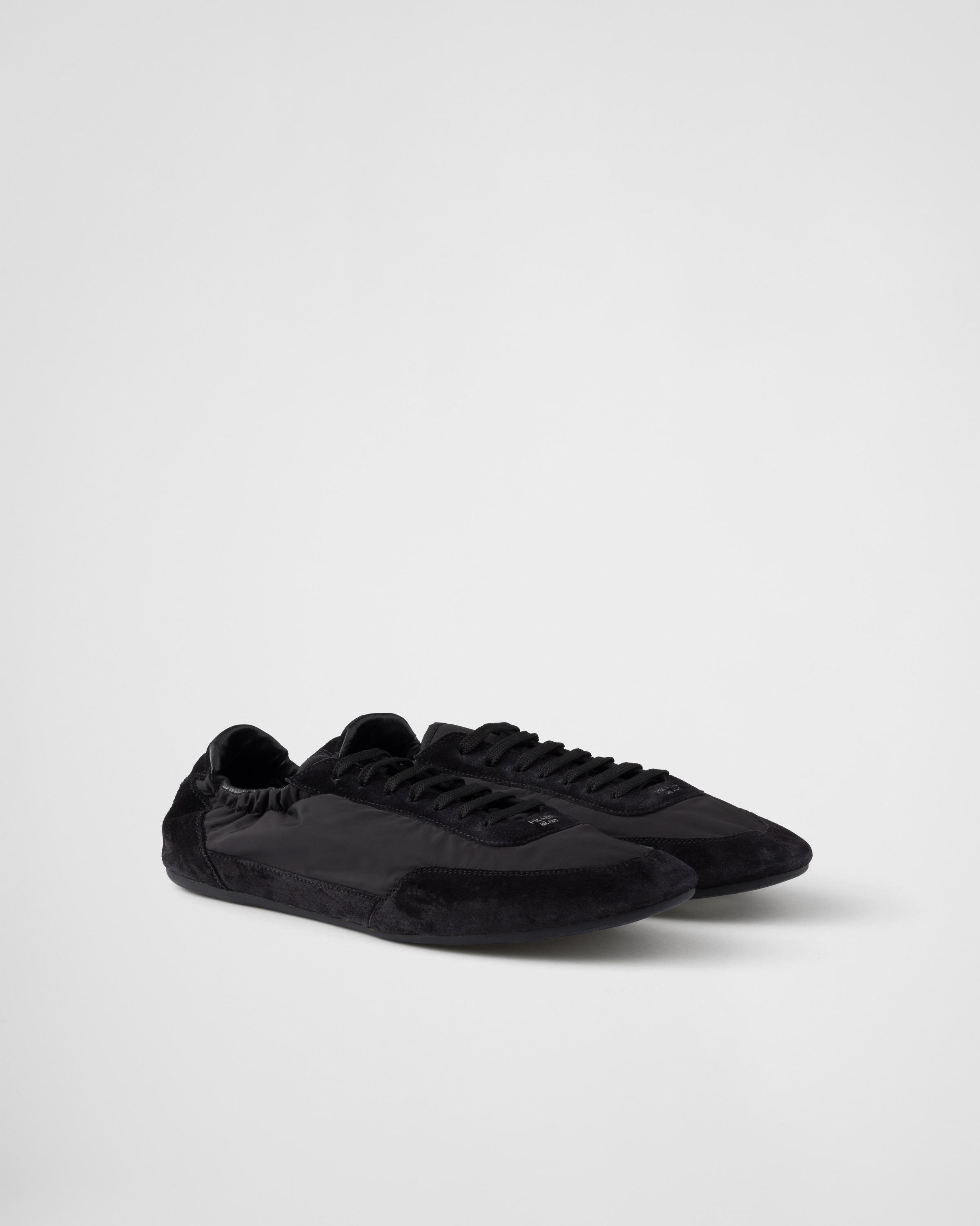 Black Collapse Re-nylon And Suede Sneakers | PRADA