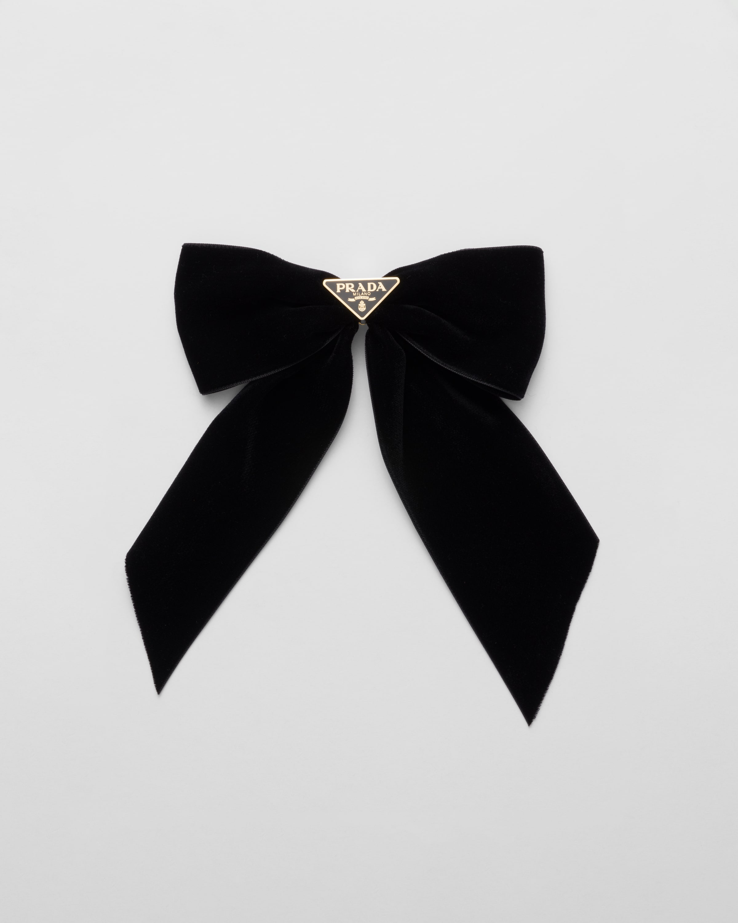 Black Velvet Bow Hair Clip | PRADA
