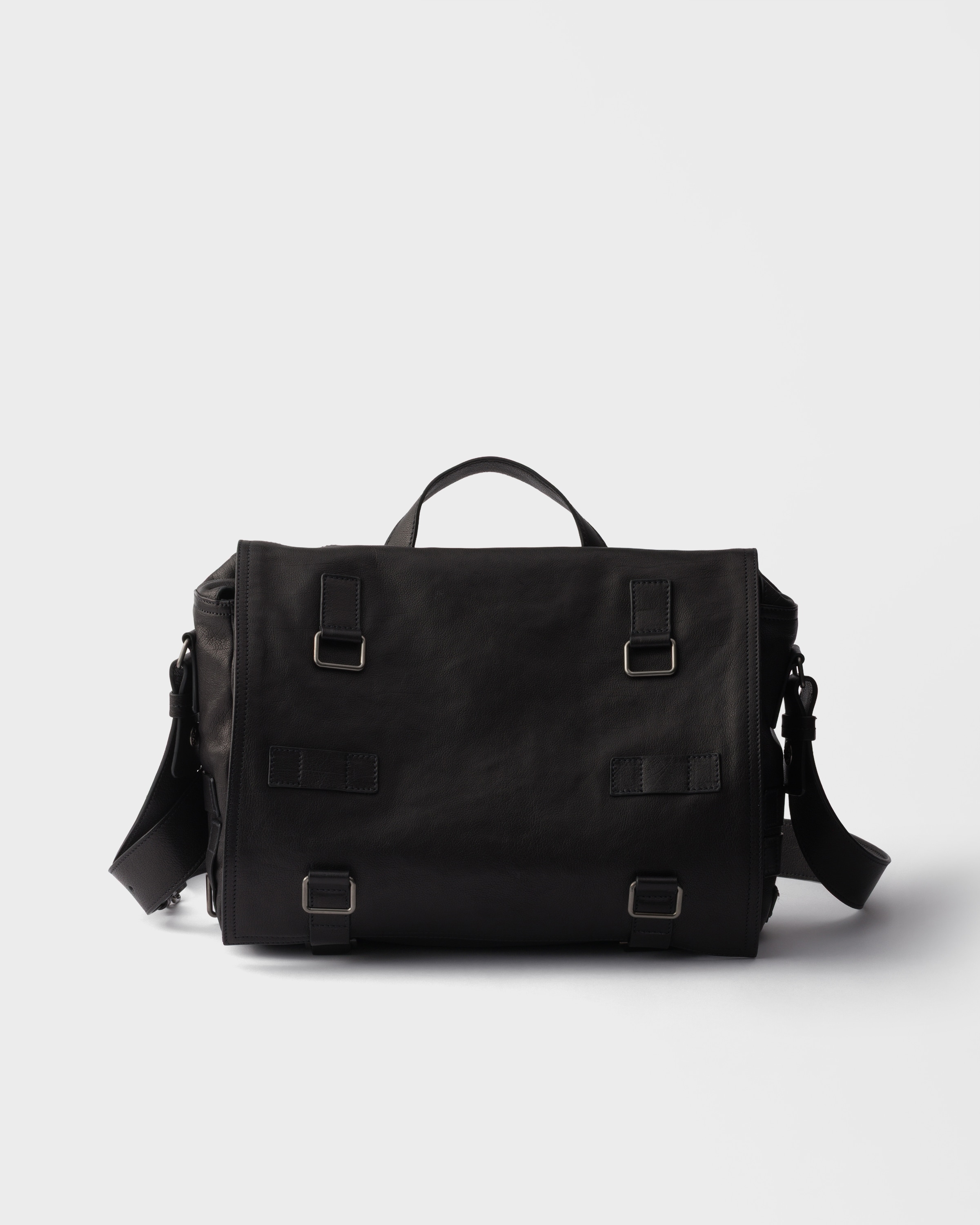 Black Leather Messenger Bag | PRADA