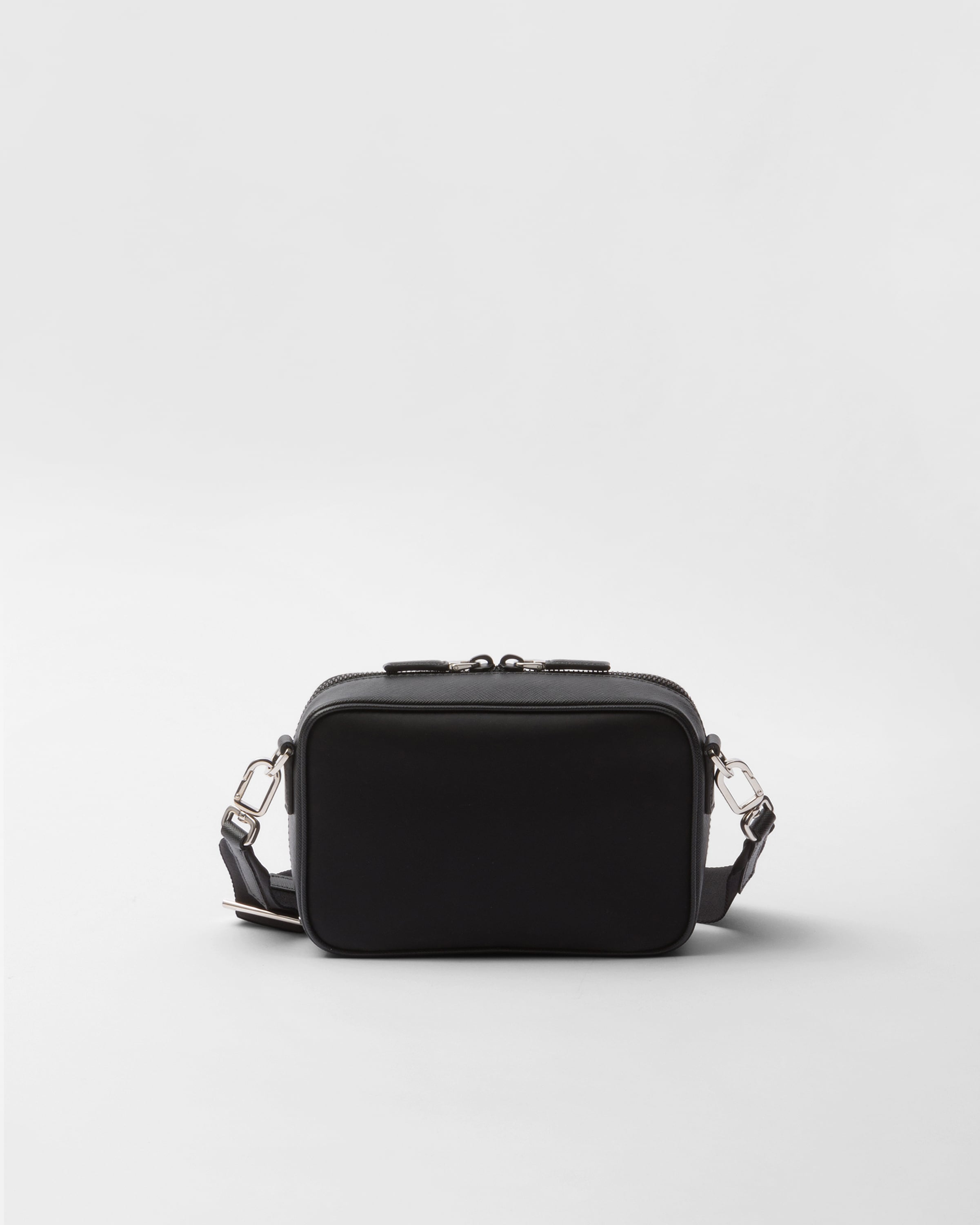 Black Prada Brique Re-nylon And Saffiano Leather Bag | PRADA