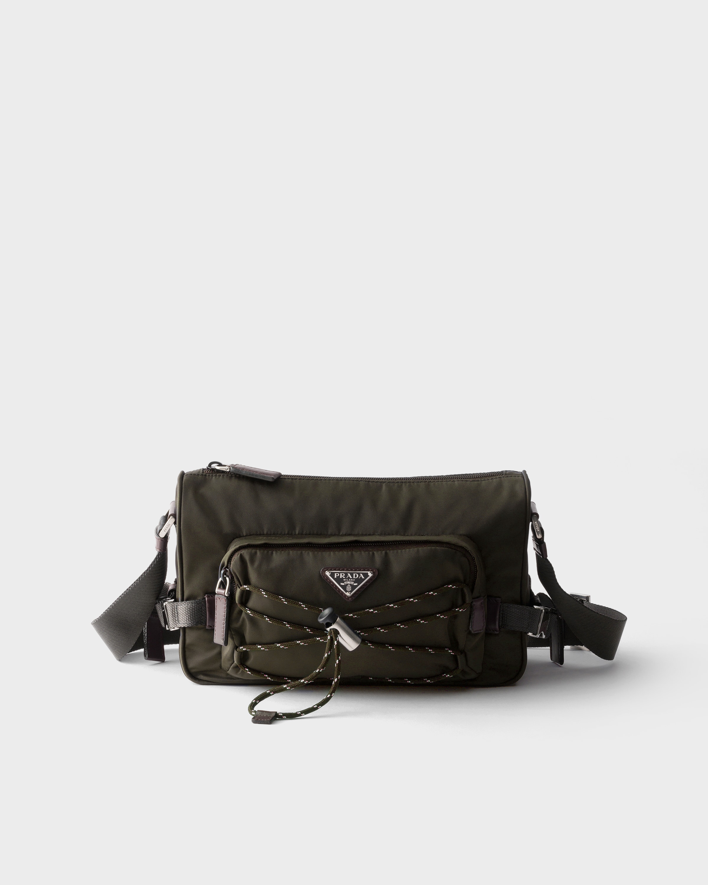 Camouflage Green Prada Speedrock Re-nylon And Leather Shoulder Bag