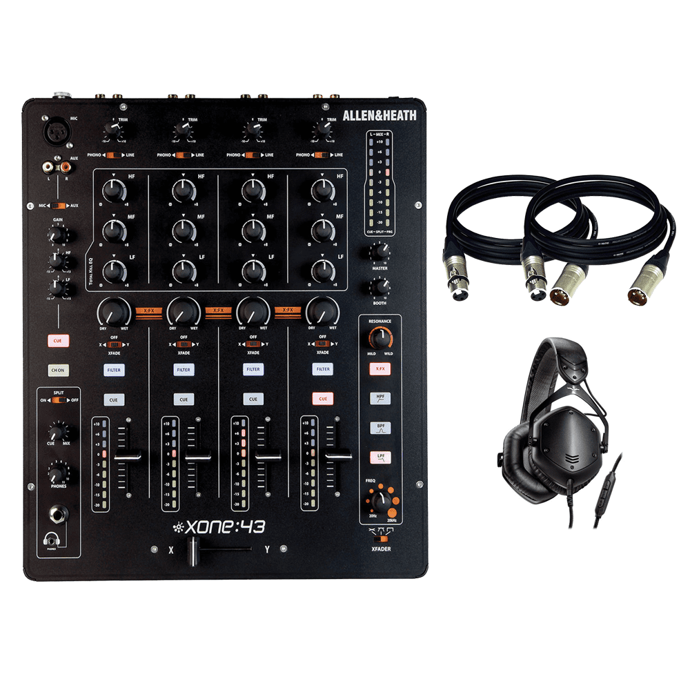 Allen & Heath XONE:43 – 4+1 Channel Analog DJ Mixer & V-MODA