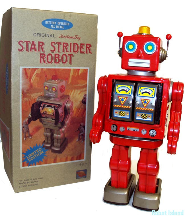 ARRIVED! Japan Horikawa Star Strider Robot Tin Metal House Robot