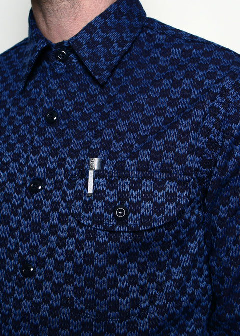 Work Shirt // Indigo Sashiko Wavy Check – Rogue Territory