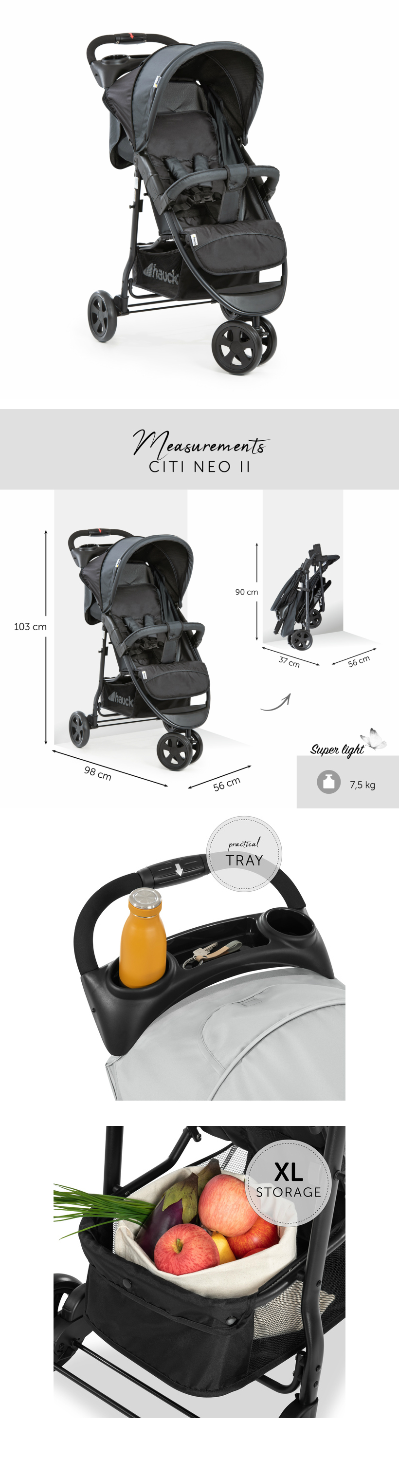 ドイツの名門ハウク・CITI NEO2 ベビーカー A型 海外 コンパクト