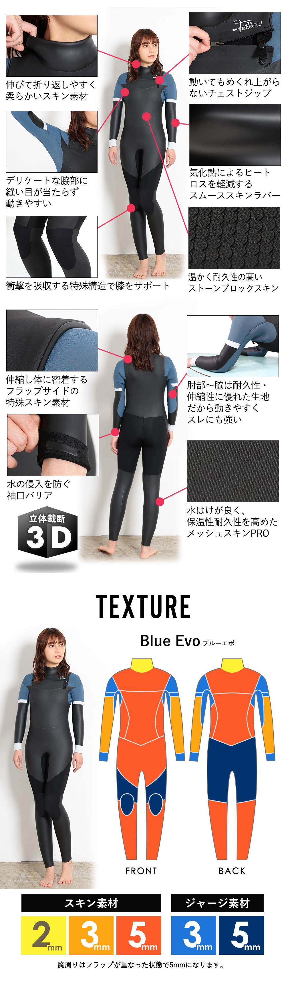 楽天市場】[開始4時間限定ｸｰﾎﾟﾝ]FELLOW セミドライ 5×3mm ウェット