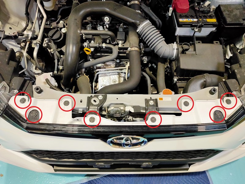 トヨタ ライズ(ダイハツ ロッキー)フロントバンパー外し方・交換ホーン