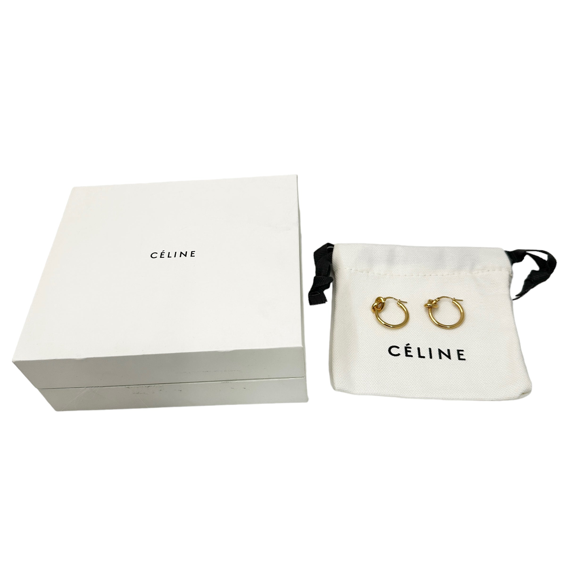 CELINE セリーヌ ノット スモールフープピアス