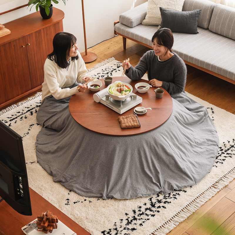 こたつ布団掛けカバー Herringbone knit 円形タイプ ｜家具