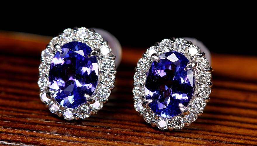 タンザナイト 2.2ct ダイヤモンド 0.5ct プラチナ ピアス【品質保証書