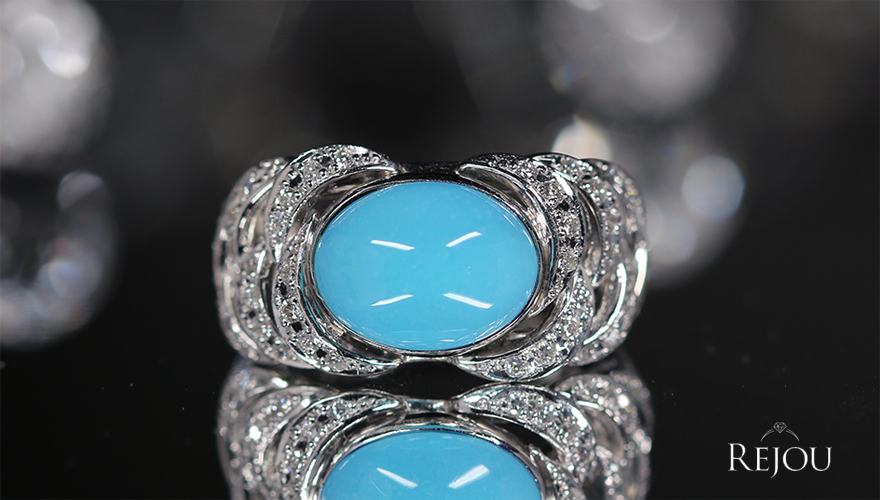 スリーピングビューティーターコイズ（トルコ石） 3.1ct ダイヤモンド