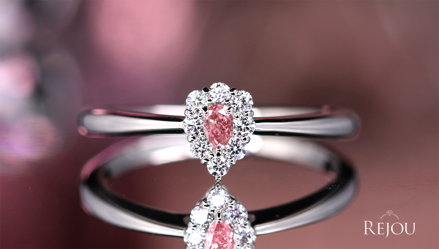 ピンクダイヤモンド 0.06ct/FVP/I1 ハートアンドキューピッド