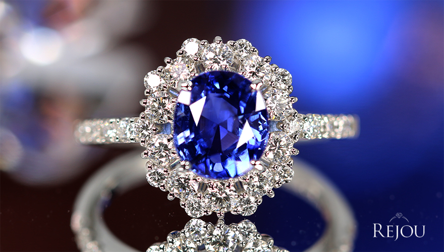 非加熱ブルーサファイア 2.5ct ダイヤモンド 0.6ct プラチナ リング