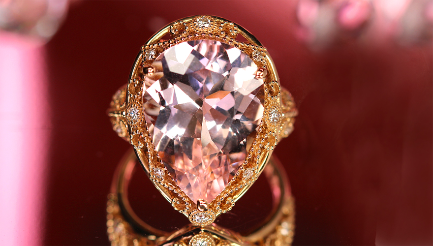 第372回抽選販売＞モルガナイト 8ct ダイヤモンド ピンクゴールド