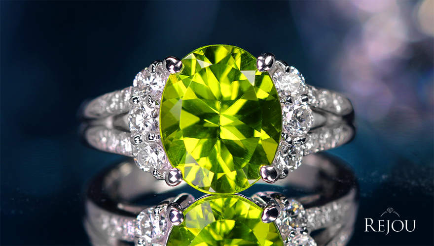 ペリドット 3.5ct ダイヤモンド 0.5ct プラチナ リング(指輪)【品質