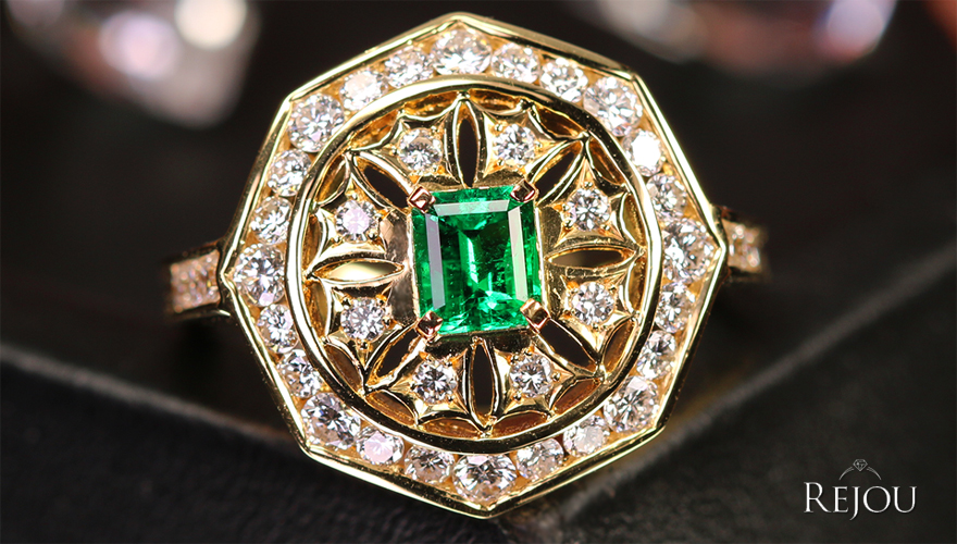 エメラルド 約0.6ct ダイヤモンド 1.1ct プラチナ リング(指輪)【品質